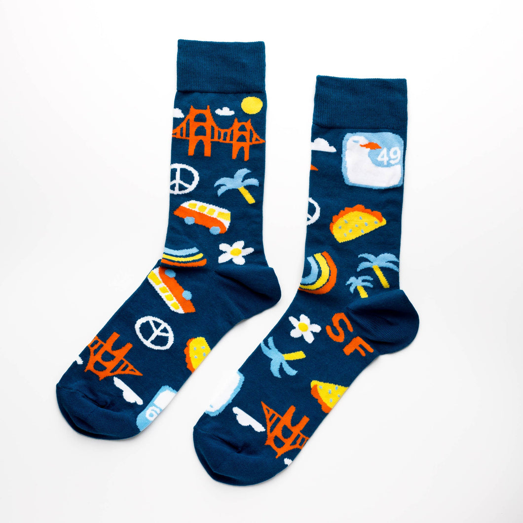 Men's Socks - San Francisco Crew Socks - Father's Day Gift