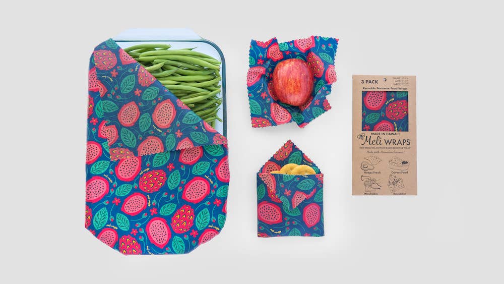 Pack of 3 Beeswax Wraps Dragonfruit Case of 10