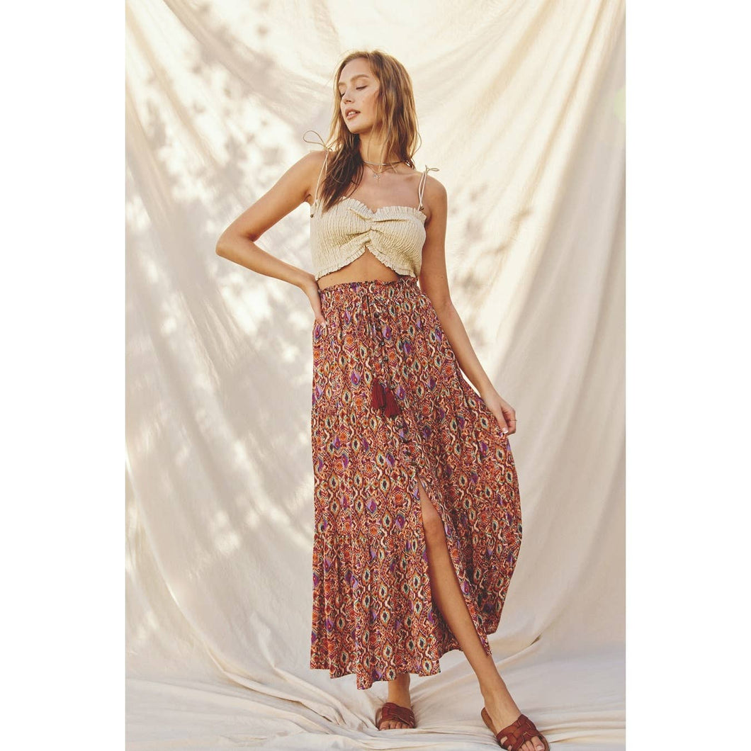FS9600-P1115 Mirage Button Accent Tiered Skirt
