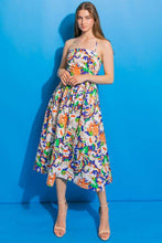 Load image into Gallery viewer, A printed poplin midi dress - ID20164: BLUE
