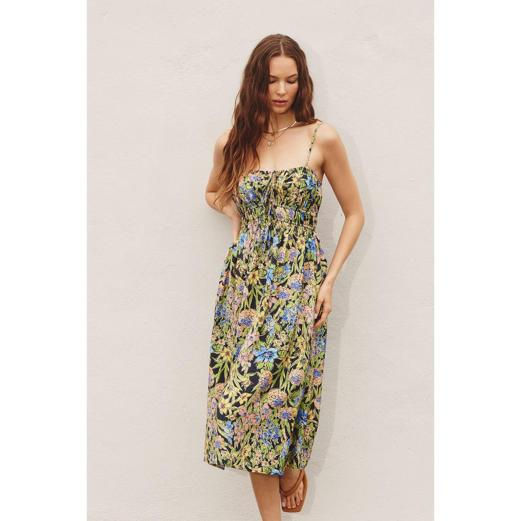 FD11017-P1079 / M - Waterlily Shirred Midi Dress