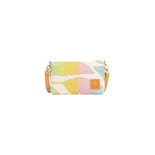 Load image into Gallery viewer, Mini Slim Zipper Cross Body • Banana Leaf • Silver over Rainbow Ombre
