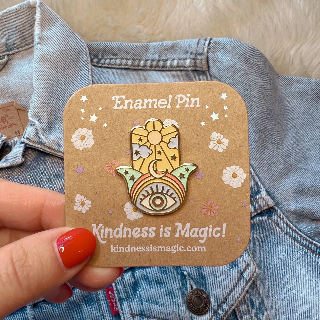 Hamsa Enamel Pin - Kindness Is Magic
