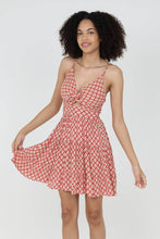 Load image into Gallery viewer, C4143-WA42 PRINTED V NECK TWIST FRONT CUT OUT SUNDRESS

